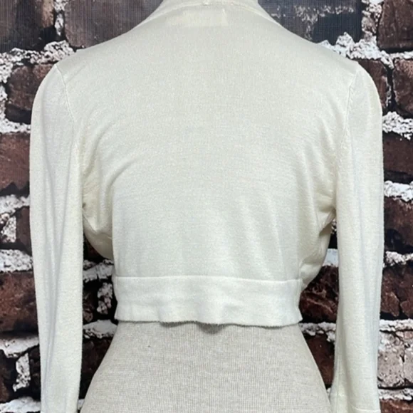 **SOLD**Eliza J Bolero Cardigan Women's Cropped Shrug Sweater Open Front XS - Picture 9 of 14